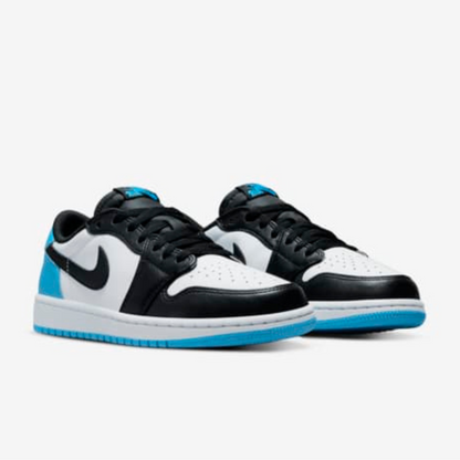 AJ 1 Retro Low OG Black Dark Powder Blue