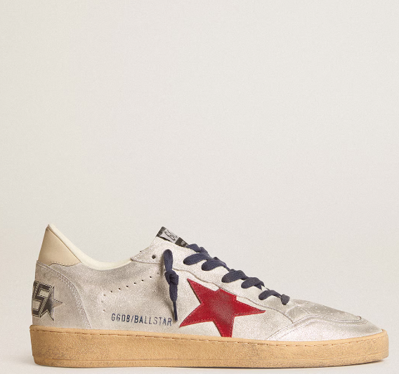 Ball Star in suede laminato con stella in suede e talloncino in pelle