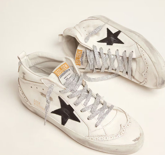 Mid Star con talloncino laminato e lacci glitter